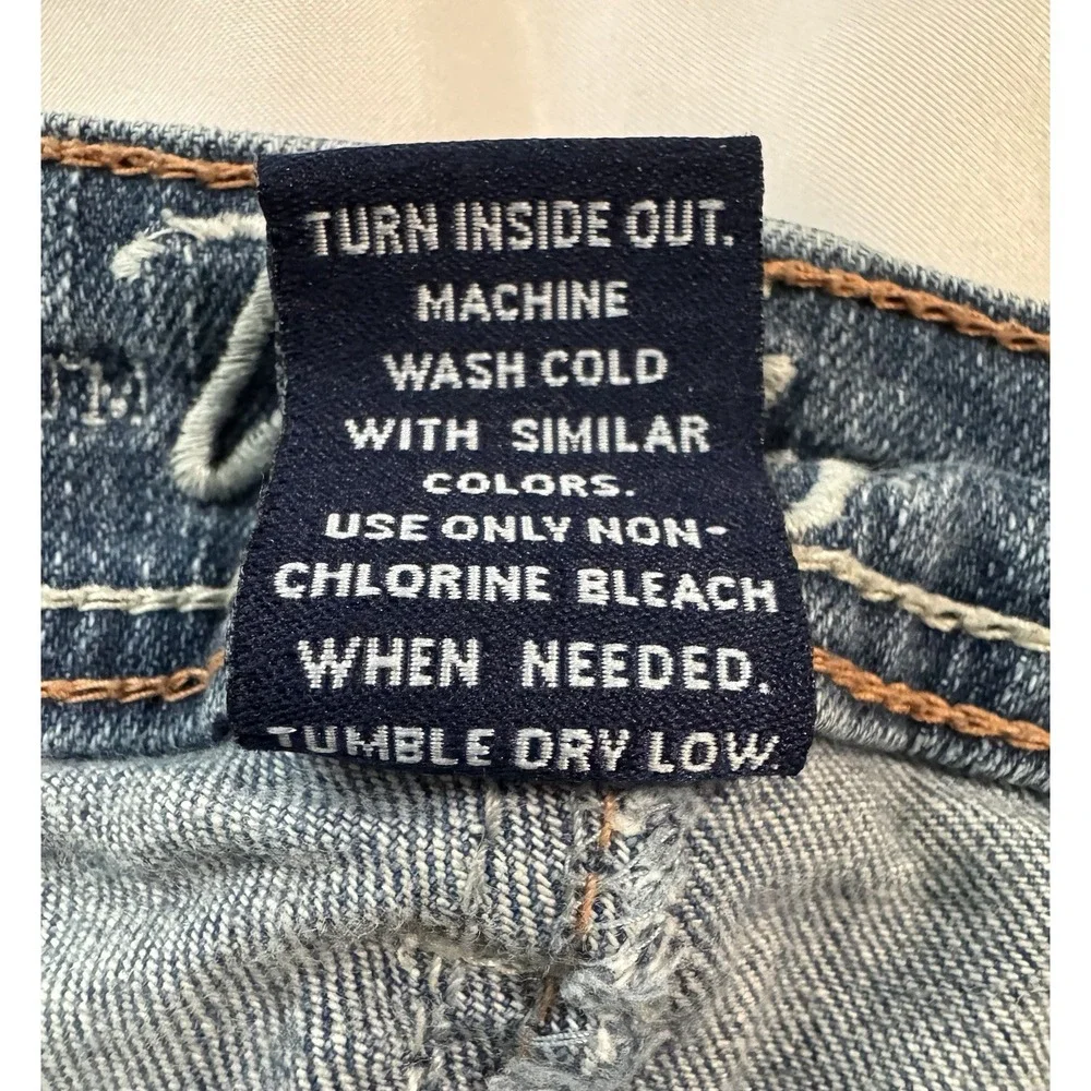 Vanity Jeans Women's *fits 28x32 Tall Blue Y2K Low Rise Flare Hippie Festival - Picture 11 of 14